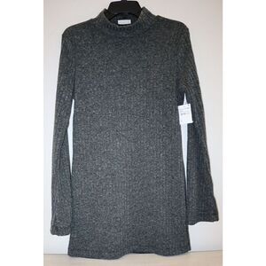 Wst Cst Women's Sz M Heather Charcoal Hunter Ribbed Mock Neck Sweater Dress